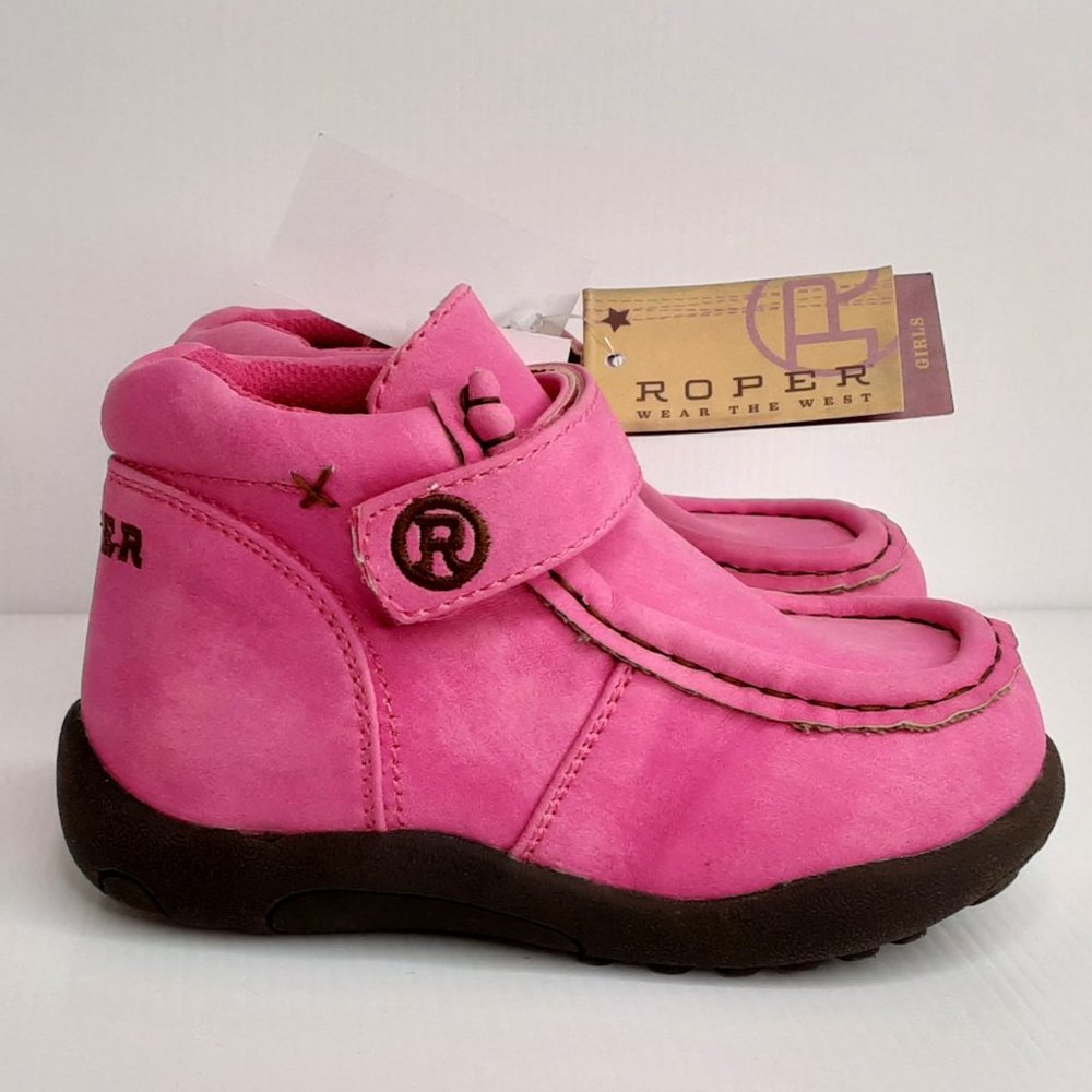 'ROPER' 'CHUKKA' MOCCASIN 'PETAL PINK' VELCRO WRAP ANKLE HIGH SHAFT BOOTS - Picture 4 of 16